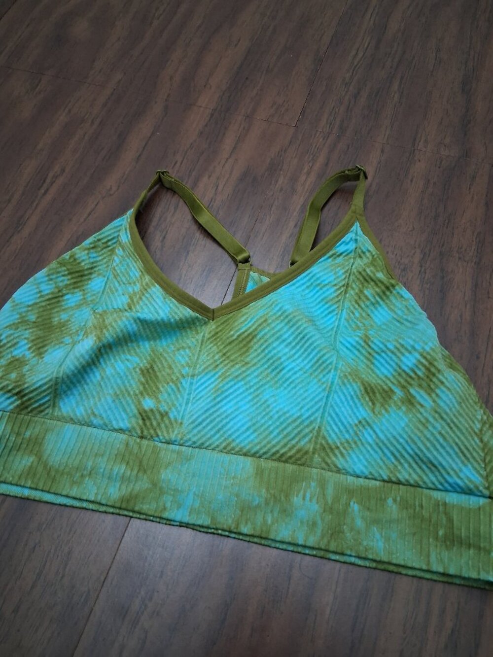 Victoria's Secret Pink sport bra blue green tie dye euc xxl